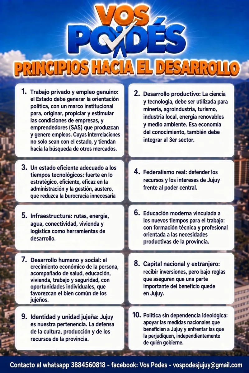 Afiche: Principios hacia el desarrollo